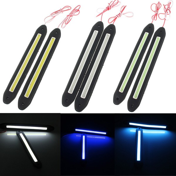 2pcs Car 12-24V Soft Silicone COB LED Lights Driving Running Daytime Lamp