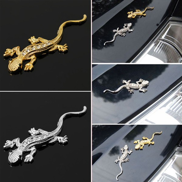 3D Metal Gecko Diamond Badge Emblem Logo Decal Car Truck Auto Decor Sticker