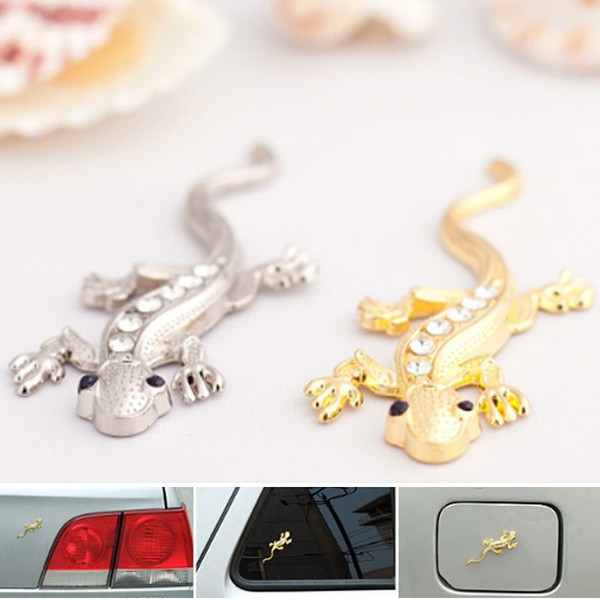 3D Metal Gecko Diamond Badge Emblem Logo Decal Car Truck Auto Decor Sticker