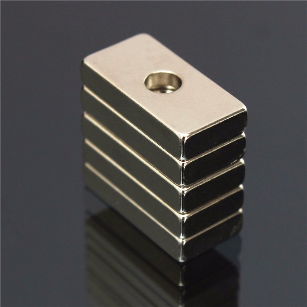 5pcs 20x10x4mm N35 Strong Cuboid Magnets Rare Earth Neodymium Magnets With 4mm Hole