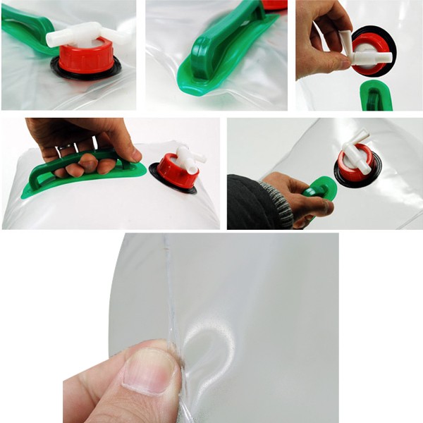 5L Car-used Transparent Folding Water Bag Bottle Camping Water Bladder Water Carrier Container