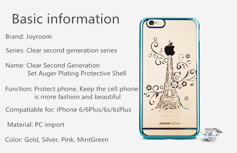 Joyroom Highlight Electroplating Diamond Protection Case For iPhone 6 6S