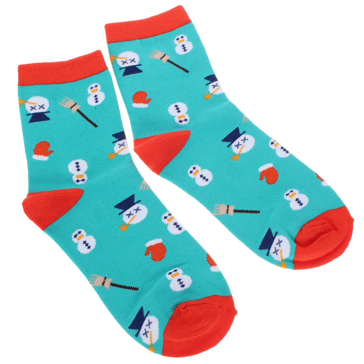 Women Girl Christmas Series Snowman Cotton Cute Casual Soft Socks Hosiery