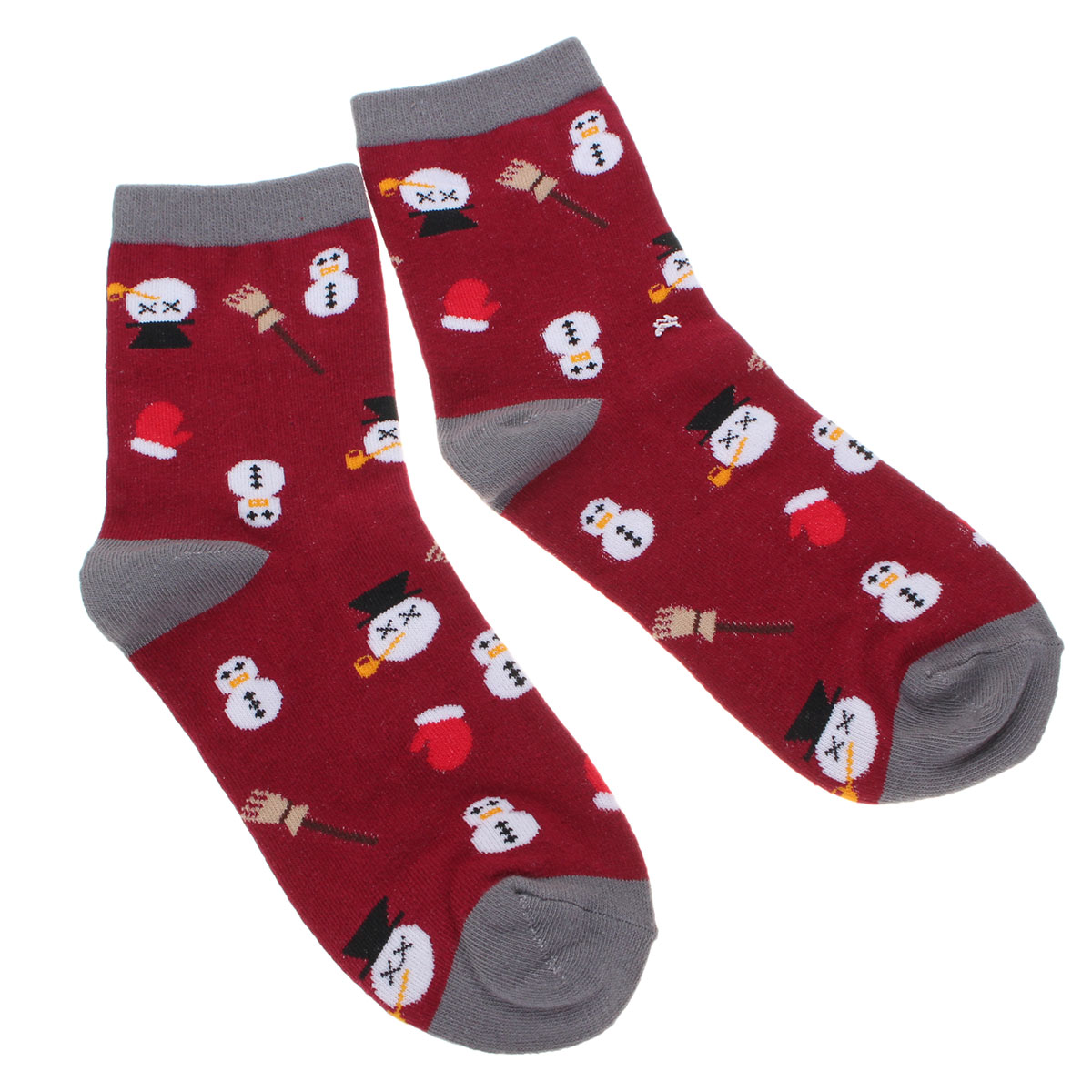 Women Girl Christmas Series Snowman Cotton Cute Casual Soft Socks Hosiery