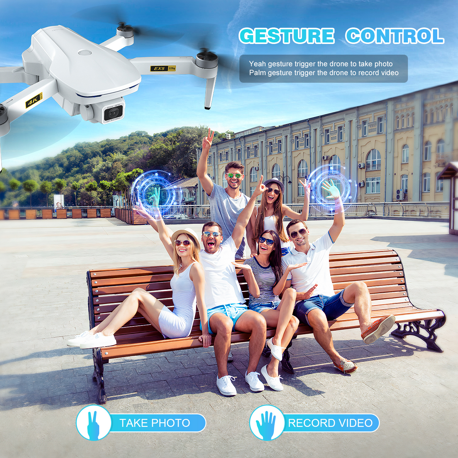 Drona Eachine EX5, GPS FPV 5G WIFI 1KM, cu camera 4K HD 30 de