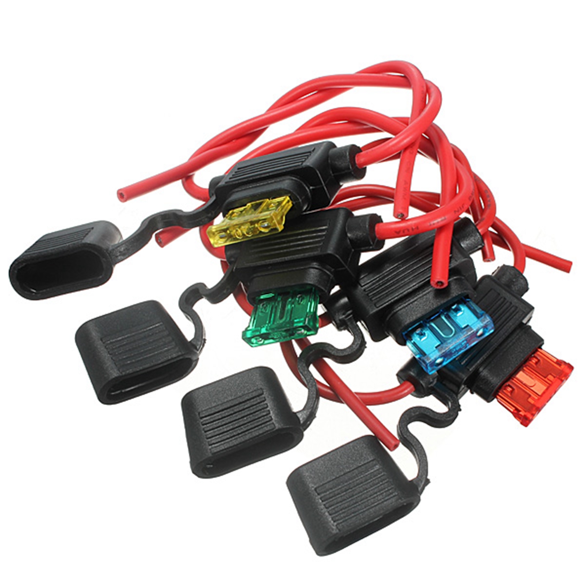 5 Porte-fusibles à Lame étanches Avec Fil - 12V 30A, Pour Voiture, Camping-car, Bateau - Installation Facile Et Fiable - 8