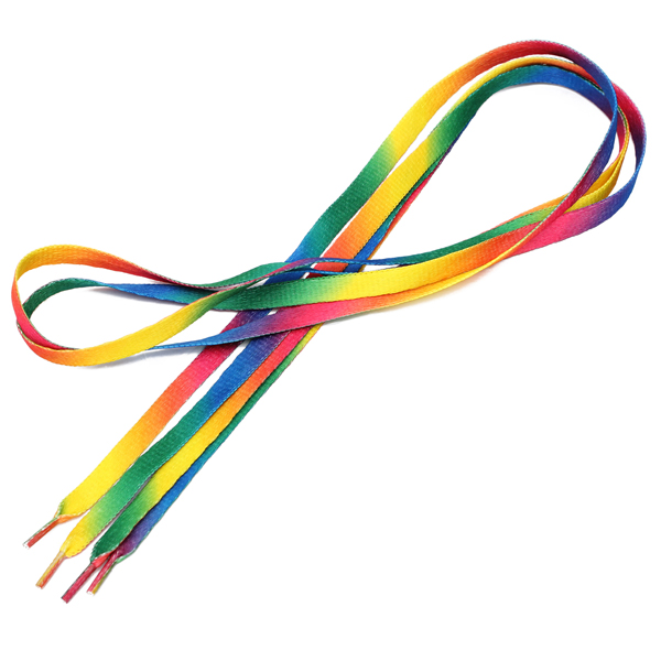 2 x Rainbow Candy Colored Shoe Lace Boot Laces Sneakers Shoelaces ...