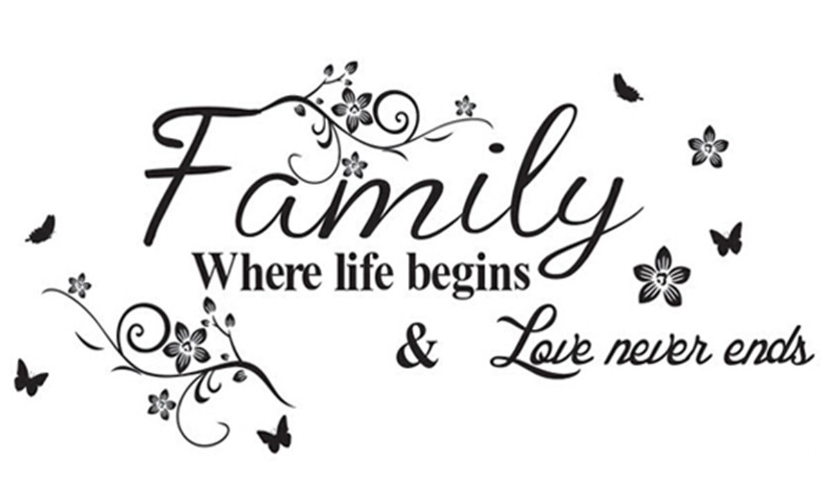 Family where life begins & Love never ends Sticker Decal Fashion ...