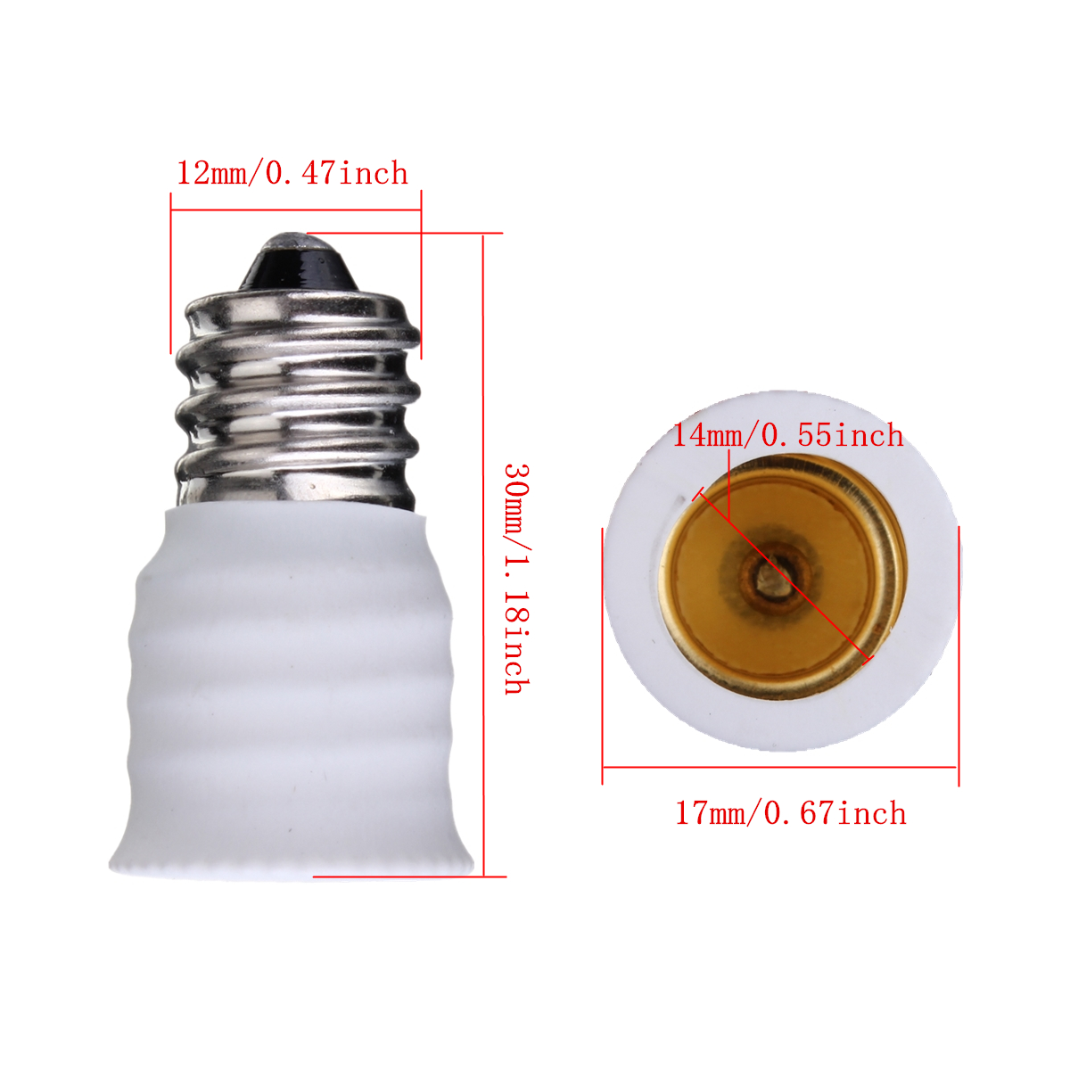 E12 Vers E14 Douille Adaptateur Base Culot Pr Ampoule LED BLANC ...