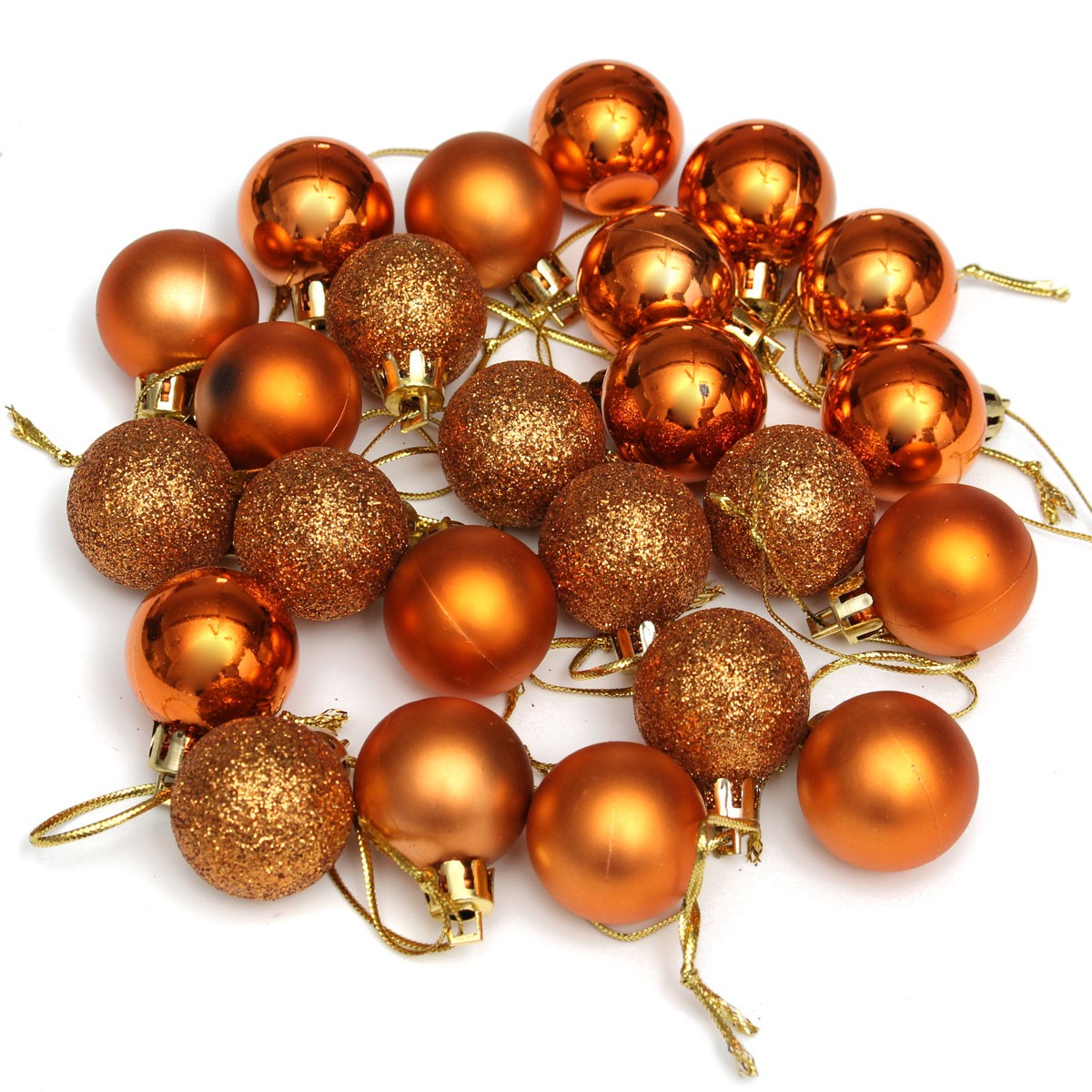 Download 24Pcs Glitter Christmas Balls Baubles Xmas Tree Hanging ...