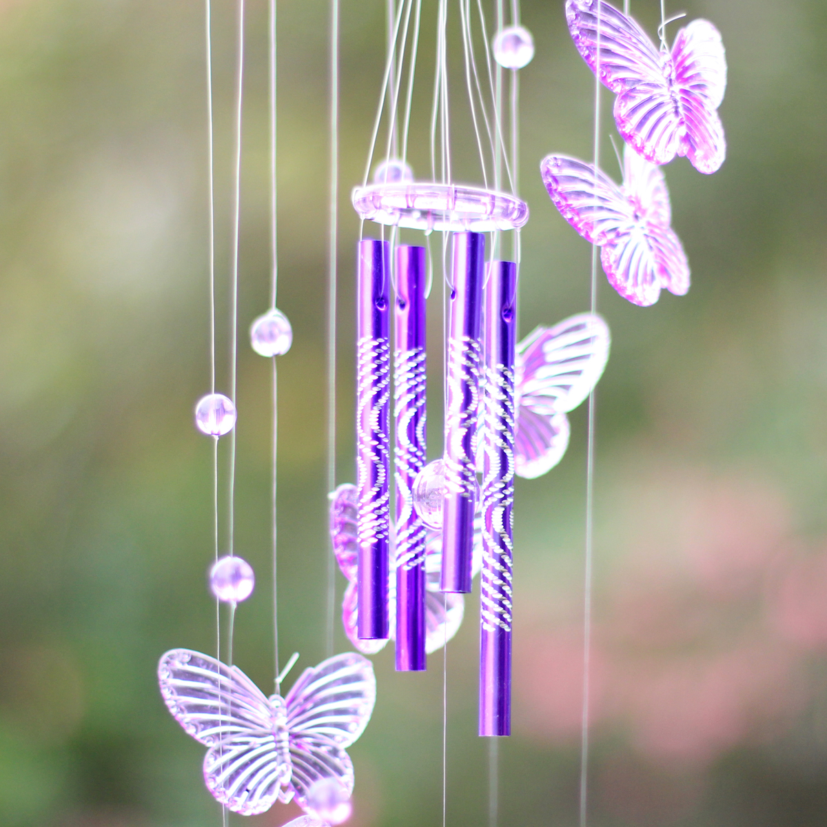 Butterfly Mobile Wind Chime Bell Garden Ornament Gift Hanging Living ...