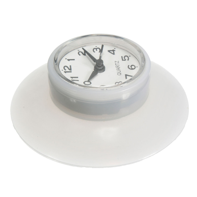 3.39 Bathroom Kitchen Mirror Suction Clock Shower Wall Clock Timer Waterproof White  Intl 