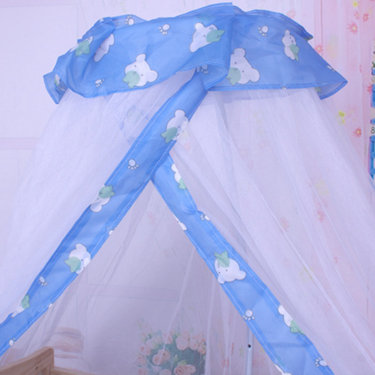 Moustiquaire Ciel De Lit SunniY Étoile Bleu - Anti-Moustiques 360° - Pour Enfants Et Bébés