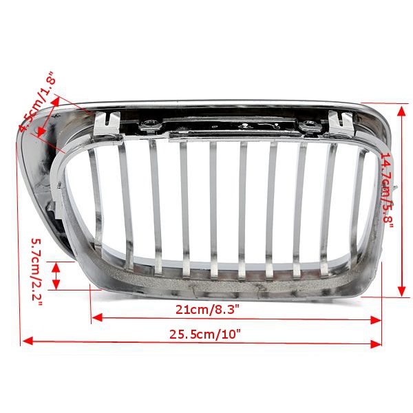 U Paire Grilles Avant Calandre Chrome Pour BMW E46 Serie 3 ...