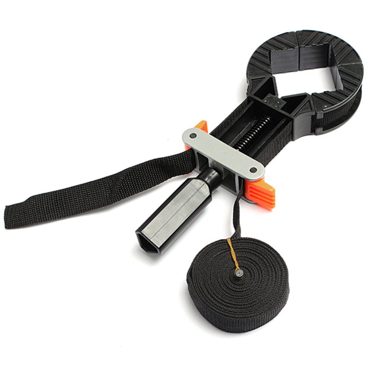 Rapid corner clamp band strap jaws for picture frame
