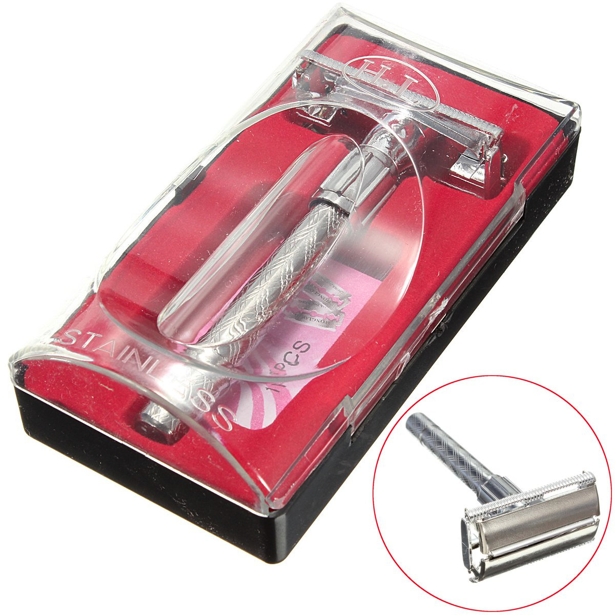 NEUFU Aluminum Rasoir De Sureté Mécanique Double Coupe Lames Razor ...