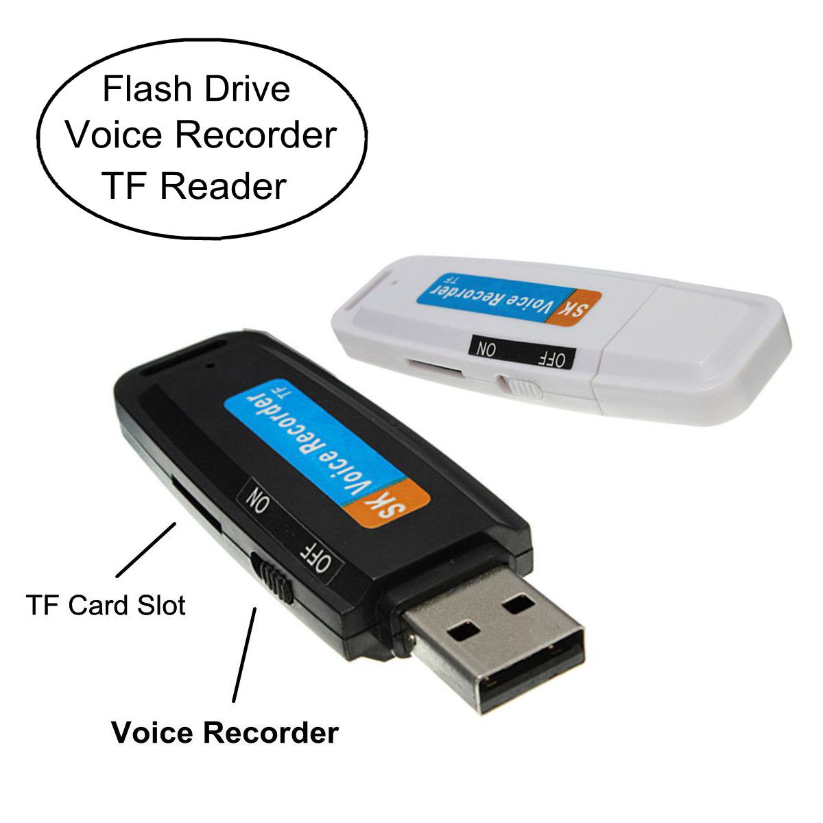 Clé Usb 32 Go Combien De Musique NEUFU CLE USB 32 Go Enregistreur Vocal numérique Flash Drive TF BLANC