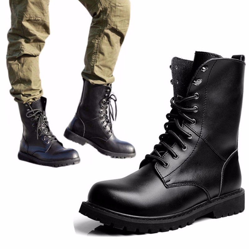 Taille Mi-Haute Chaussures De Combat en Uniforme Militaire Bottes à Lacets Chaussures De Randonnée JPFCAK Hommes Bottes Tactiques Respirantes 