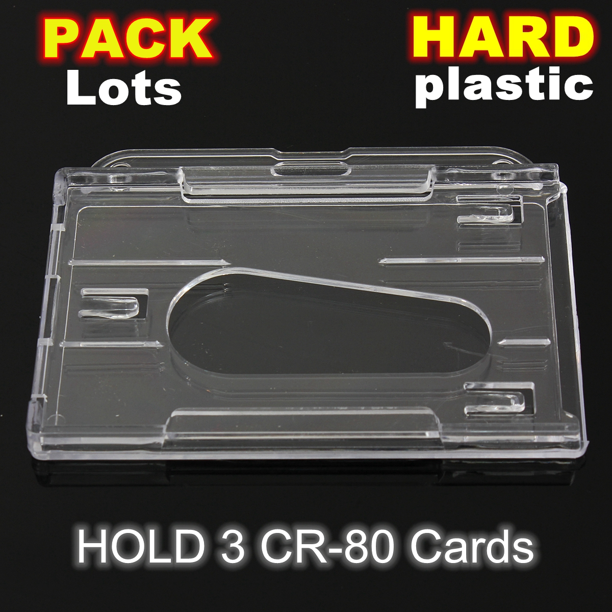 Karteo® Porte-badge d’identité en polypropylène sans option de montage par exemple cartes bancaires 86mm x 54mm transparent avec pouce slide 