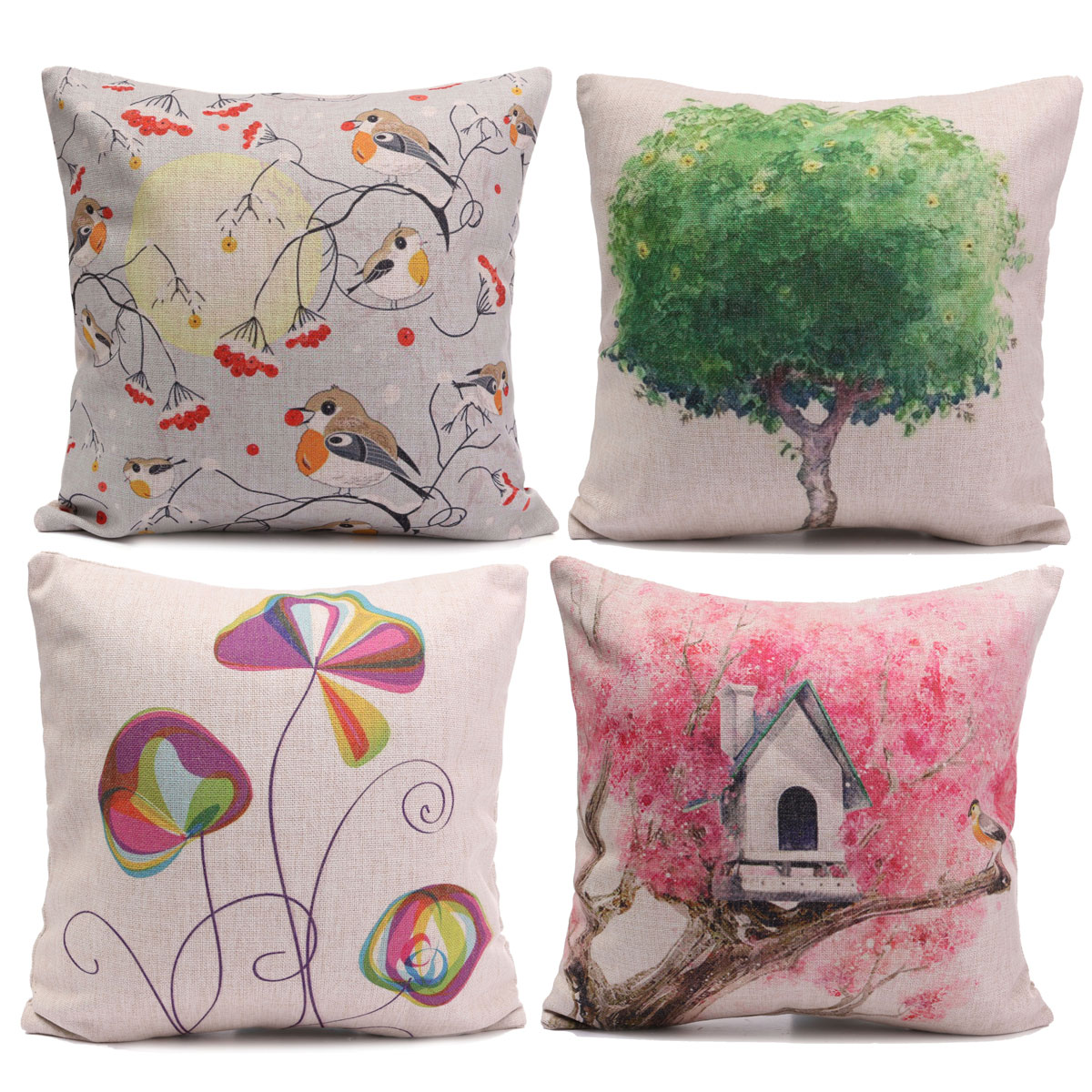 Simple Plant Fresh Cotton Linen Throw Pillow Case Sofa Cushion Covers Home Decor - Intl Lazada ...