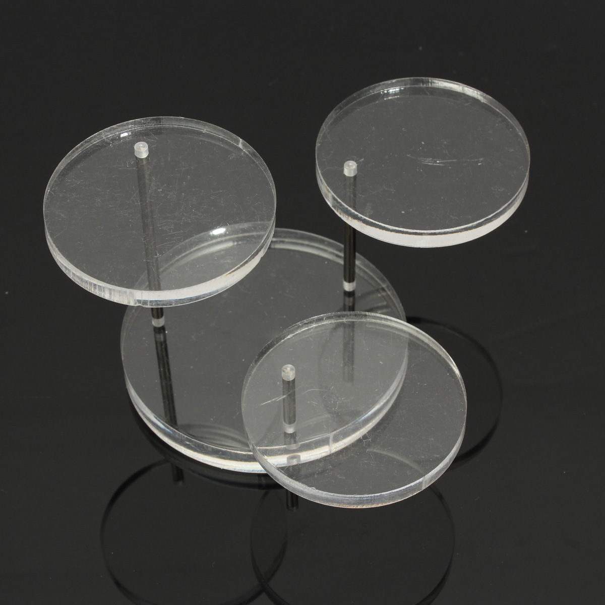 Round Clear Acrylic Necklace Bracelet Jewelry Table Holder Display ...