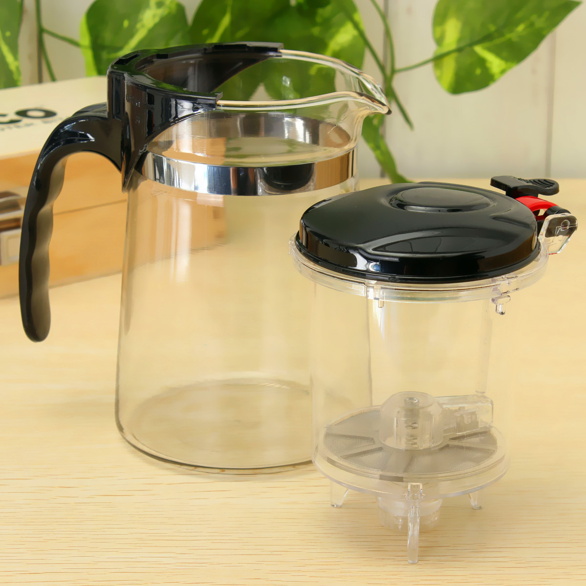 Clear Glass Tea Coffee Maker Mug Pot With Filter Infuser Straight 500ml 17Oz Lazada Singapore