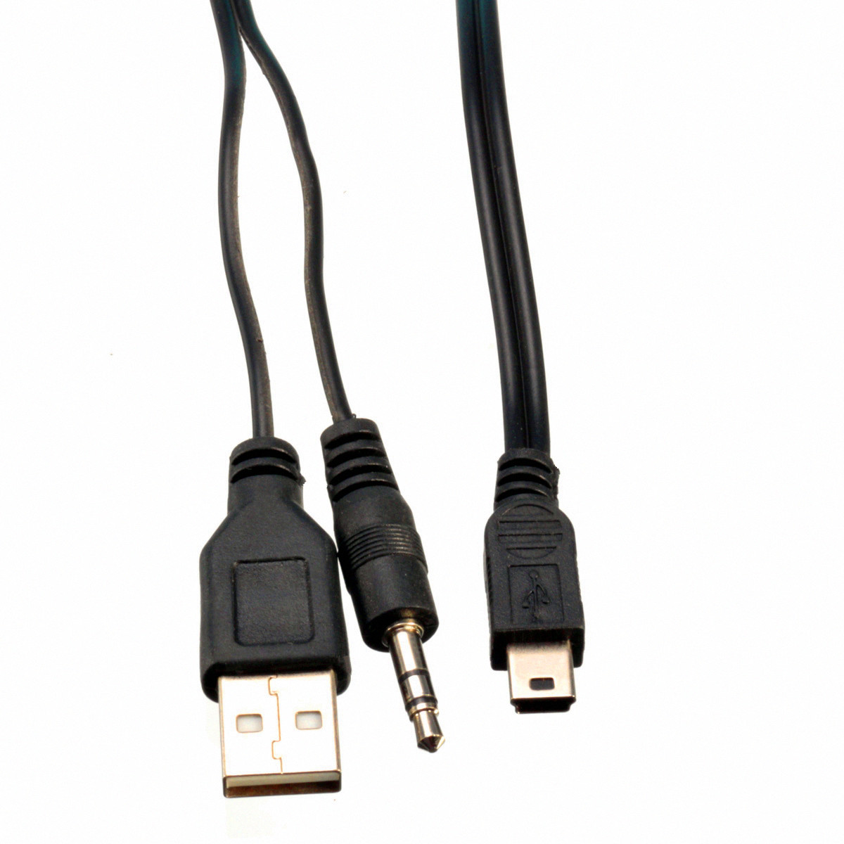 2PCS 3.5mm USB to Mini USB Standard Audio Jack Connection