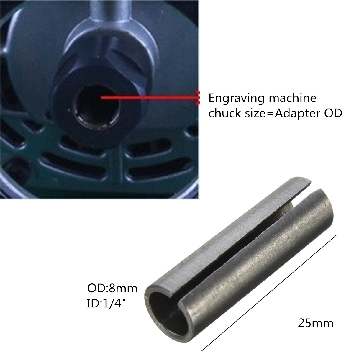 power collet chuck adapter for tools bits cnc router parts 8mm to 1\/4