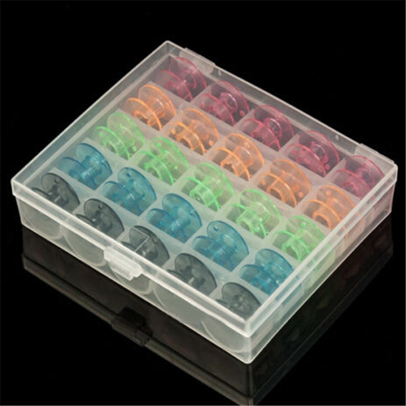 25 Canettes Machine à Coudre MXTIMWAN - Bobines Plastique Avec Boîte De Rangement