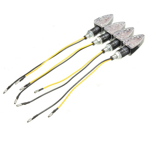 4pcs E-Mark Motorcycle Turn Signal 15 LED Indicators Light Bulb Carbon