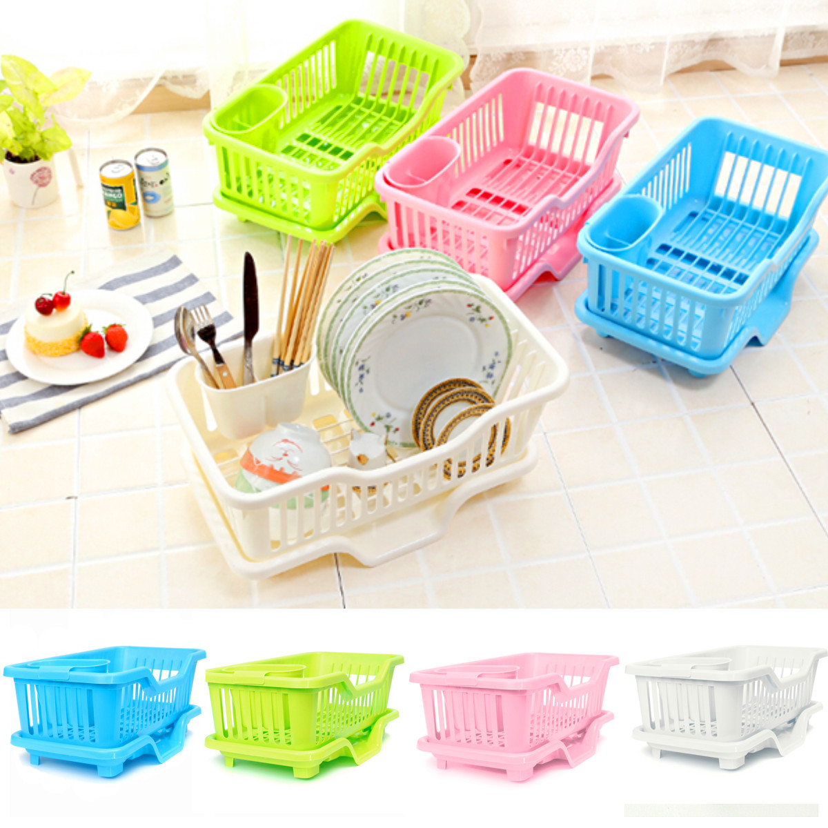 Organizador Bandeja Plato Escurridor Fregadero De Cocina Tendedero
