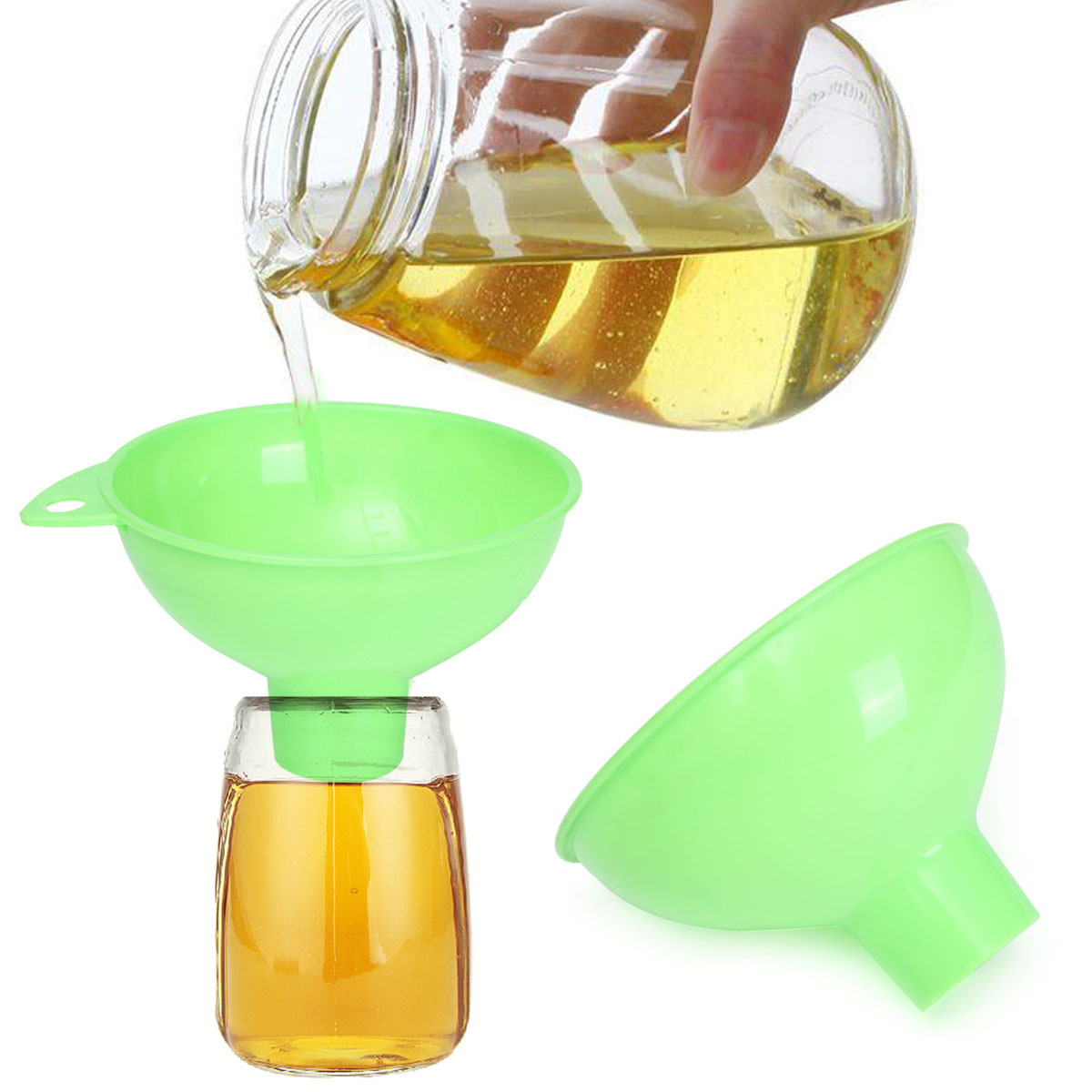 Set Entonnoirs 4 En 1 Alimentaires - Plastique Sans BPA Avec Filtre - 3 Tailles Emboîtables