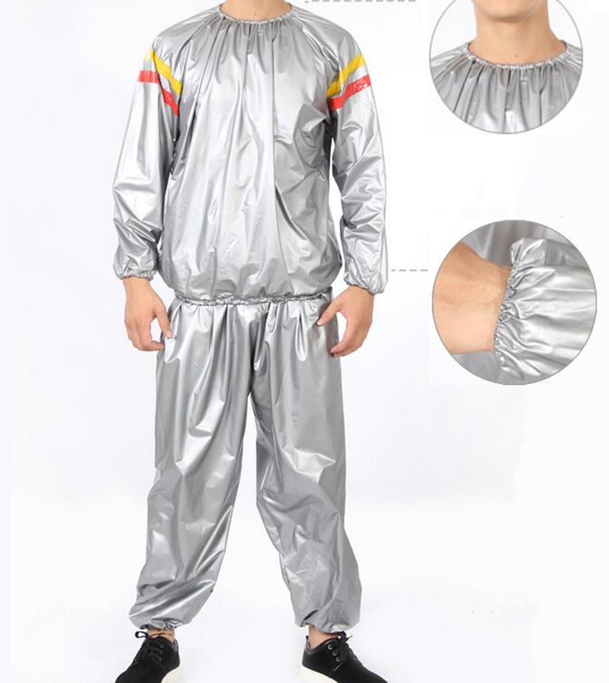 silver sweat suits Suit Fitness Sauna Weight Duty Heavy Exercise Sweat Gym