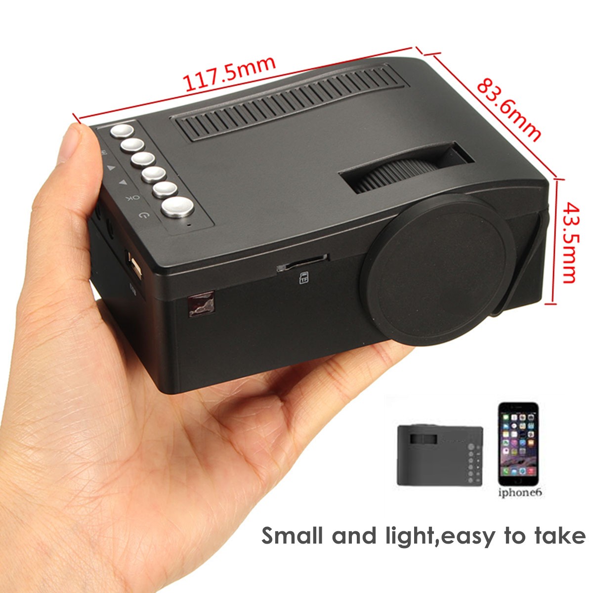 Vidéo Projecteur HD LED Mini WiFi 1080P UC18 Projecteur Portable 400lm