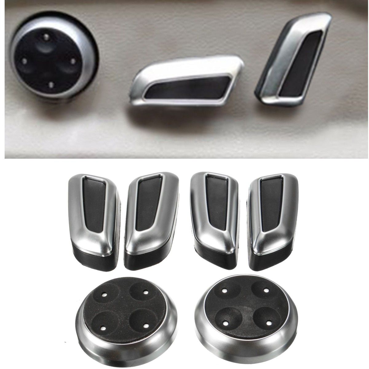 U 6x Chrome Interrupteur Réglage Seat Siège Pour AUDI A3