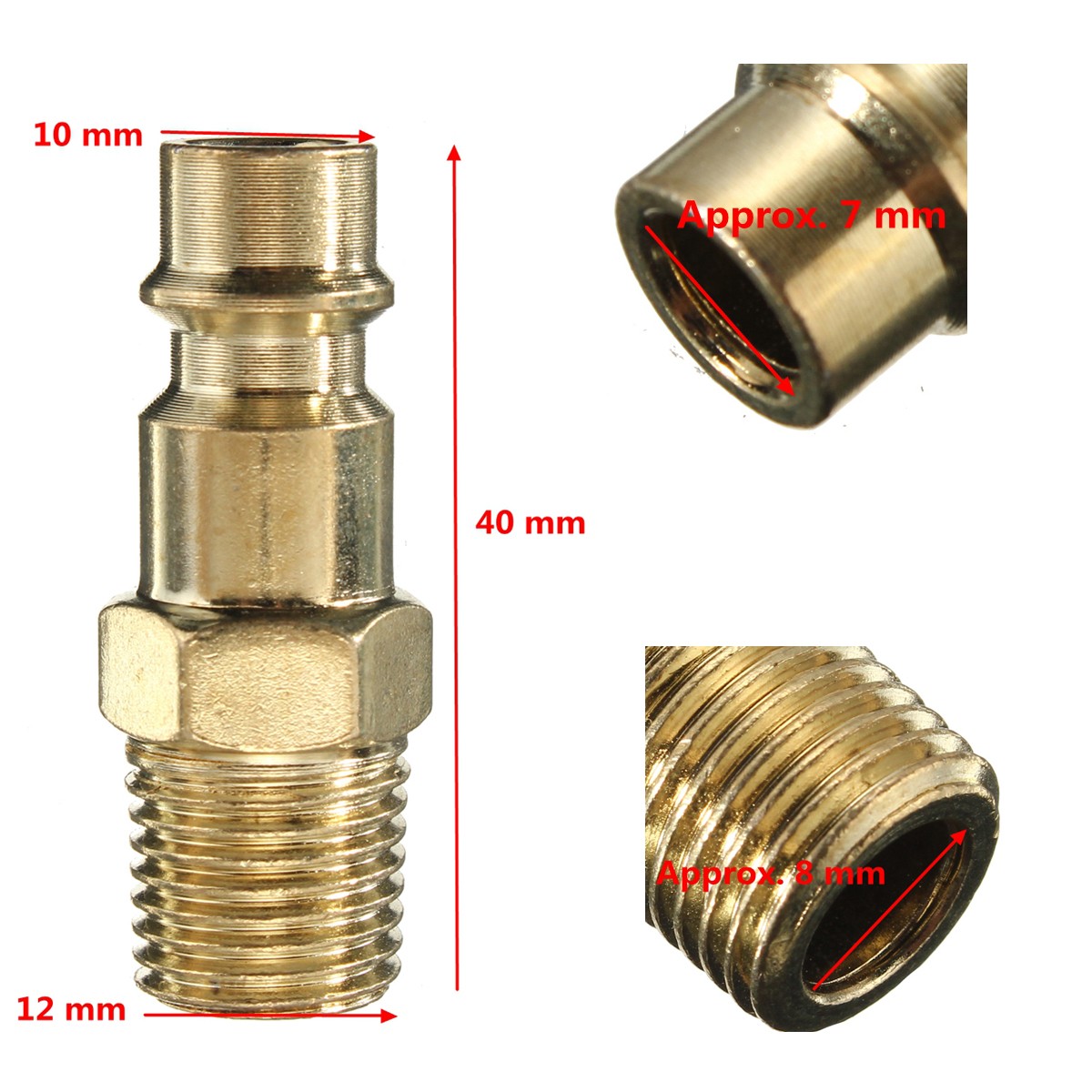 Lot De 2 Raccords De Serrage Pneumatiques En Cuivre Nickelé - Filetage 6 Mm - Pour Compresseur D'air, Tuyauterie, Atelier