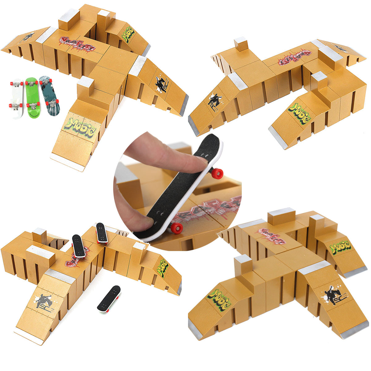 Skate Parc Rampe + 3x Doigt Planches à roulettes Jouet 92C Cdiscount