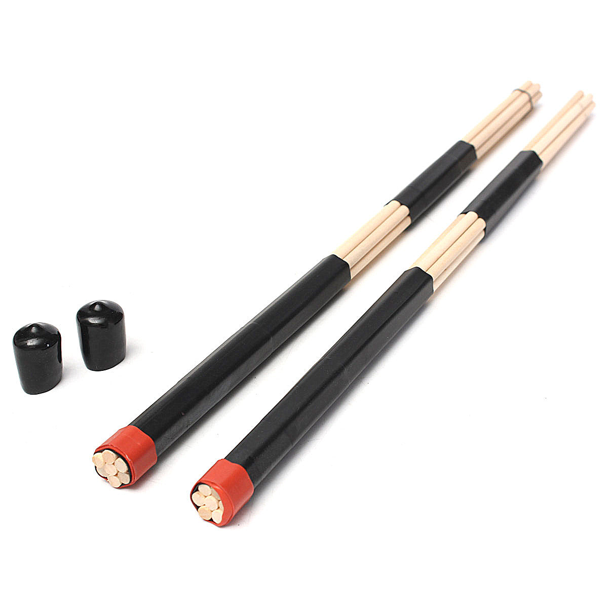 1 Pair Black Wooden Drumsticks Rods Professional Drum Sticks Rubber