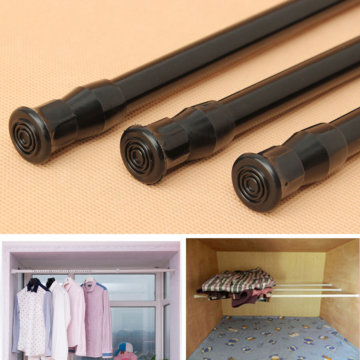 Tringle Télescopique Garde-Robe 40-60cm - Acier Chromé - Fixation Facile - Pour Niche Ou Placard