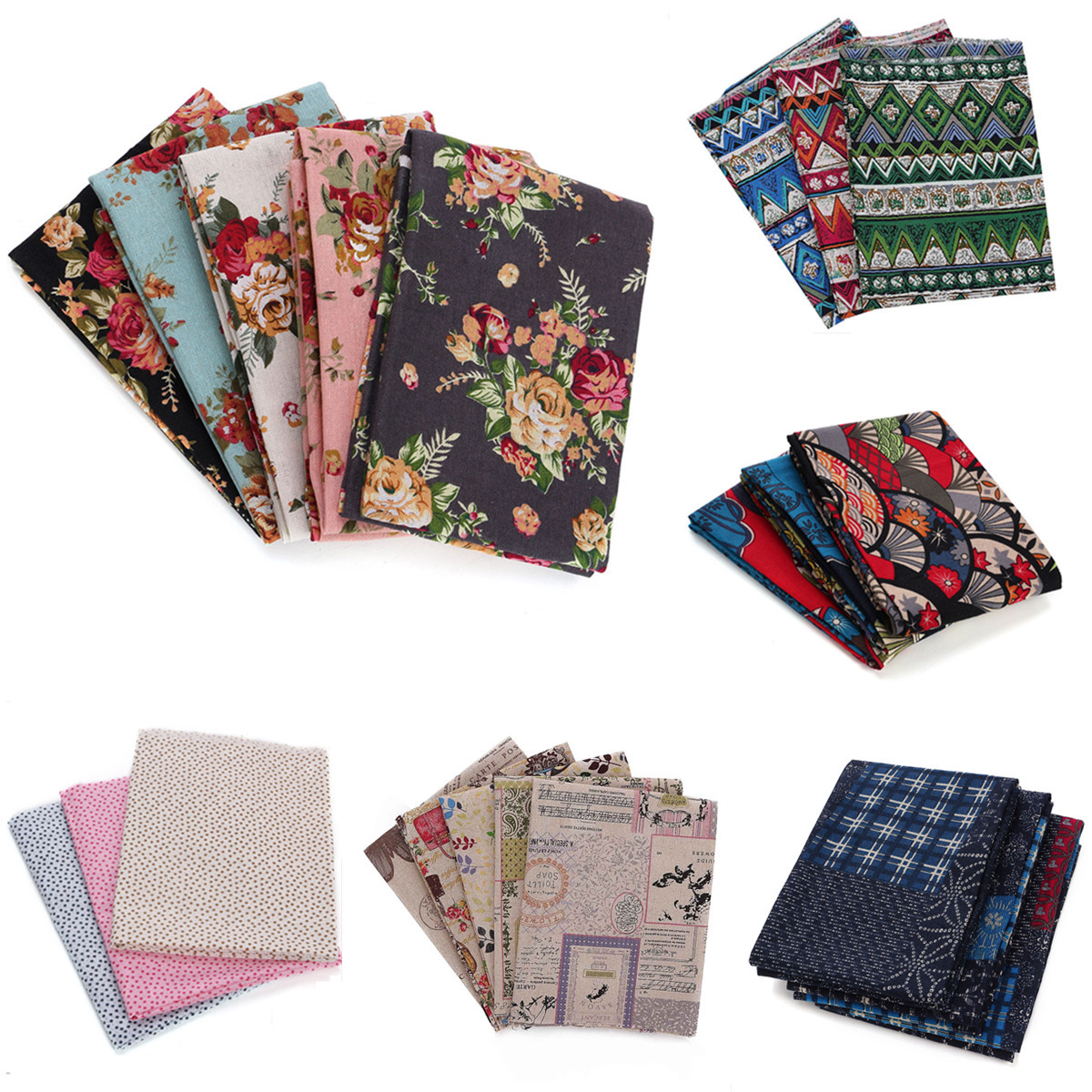 Lot De Coupons De Tissu Polyester Crème – Idéal Patchwork, Couture, Sacs Et Déco