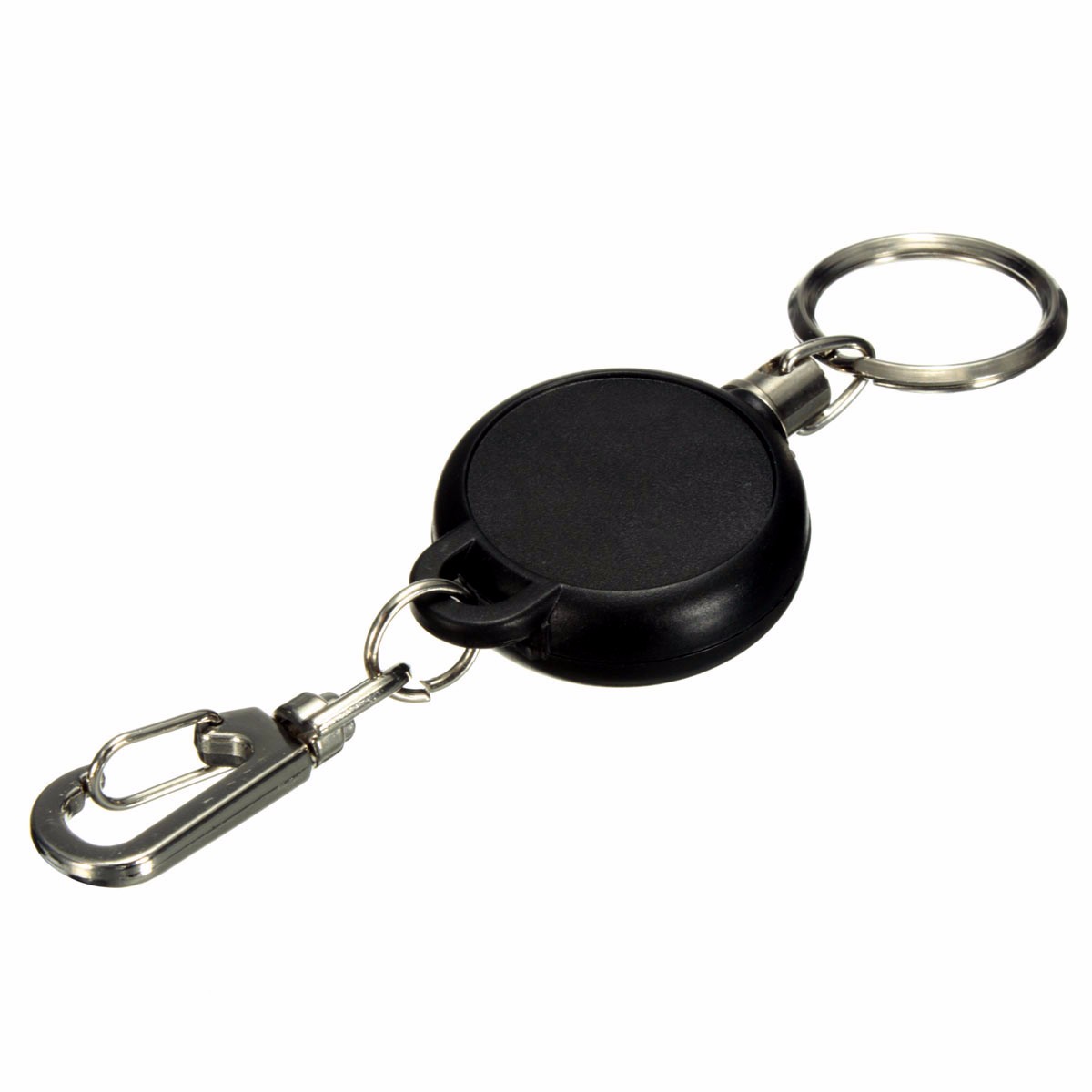 Porte-clés Rétractable Lot De 3 - Câble Acier 60cm - Anti-égaré Pour Clés, Badges Ou Outils - Noir/camo/orange