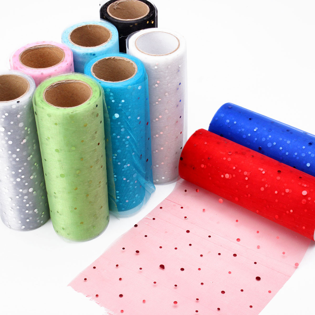 Tissting Rouleau De Paillettes Sequins, Ruban Brillant De Paillettes 6mm Pour Couture, DIY Craft, Décoration D'Intérieur, Fêtes, 100 Yards - 6