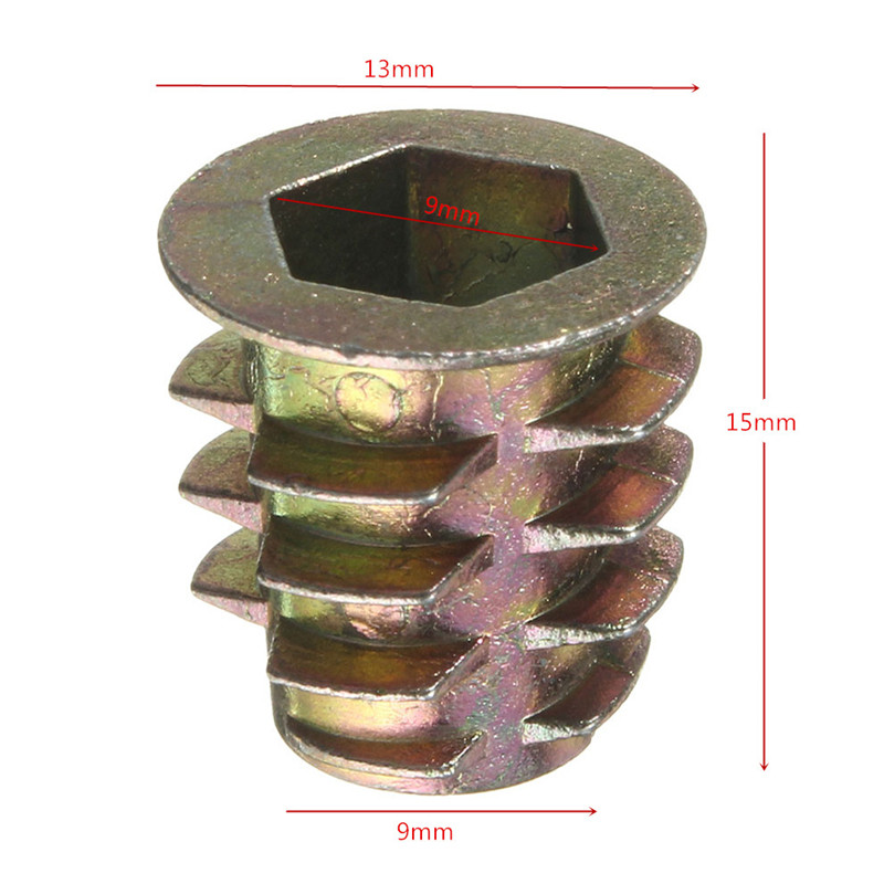 10Pcs Zinc Hex Entraînement Vis Insert écrou pour Bois M8 Cdiscount Bricolage