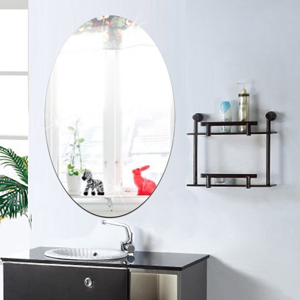 27*42cm Oval Acrylic Bathroom Waterproof Mirror Sticker 11street Malaysia Wall Mirror