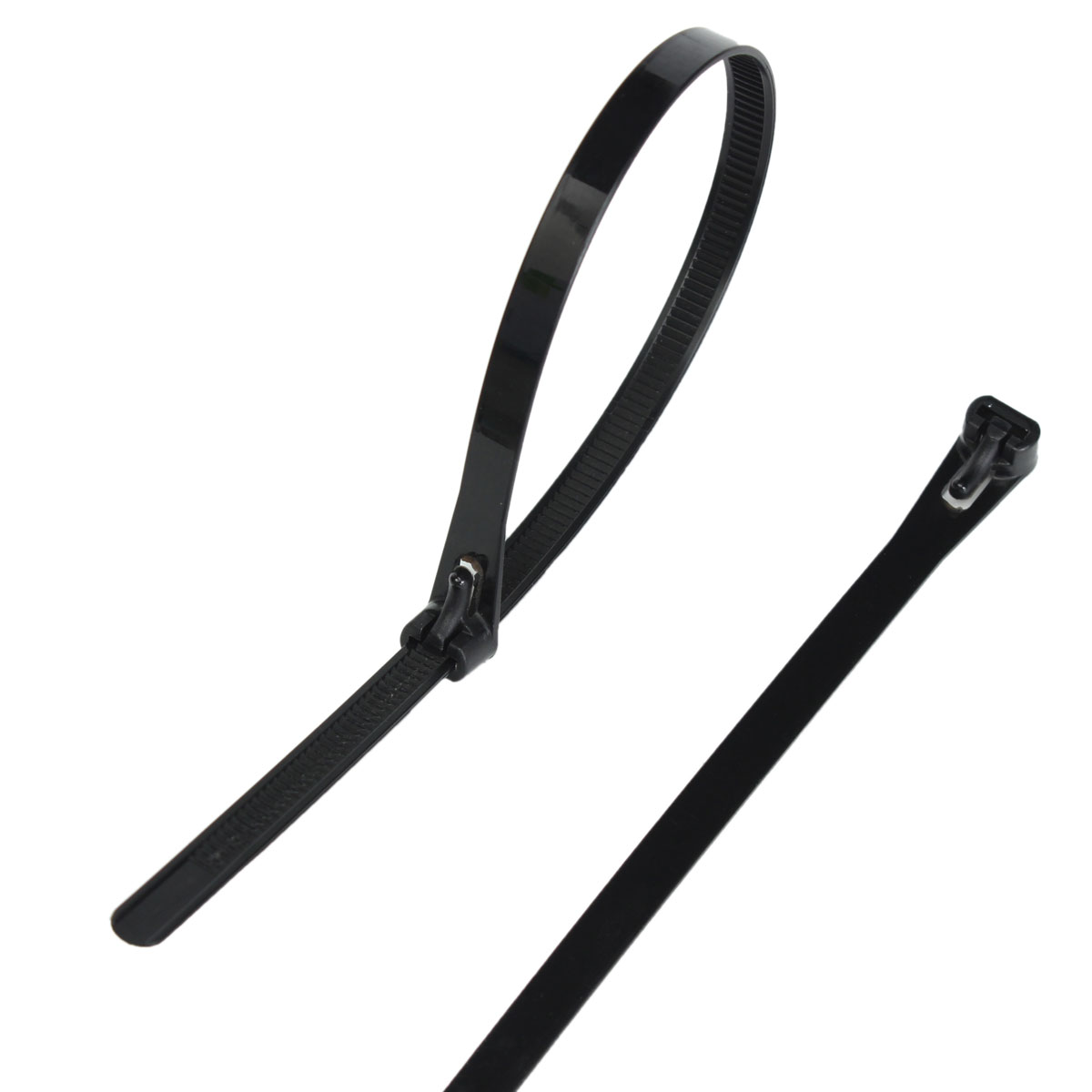 100Pcs Nylon Plastic Releasable Reusable Cable Tie Zip Wraps Ratchet Ties Wire Black 300x8mm