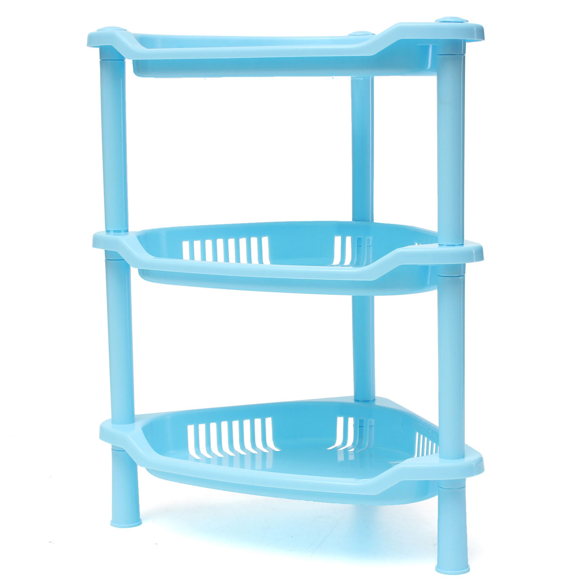3 Tier Plastic Corner Shelf Unit Organizer Bathroom Kitchen