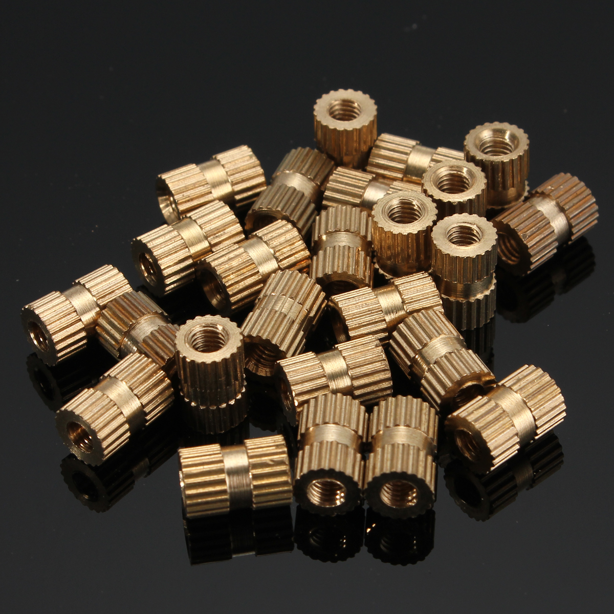25Pcs M3*8mm Brass Copper Metric Threaded Knurl Insert Nut 4/5mm(OD