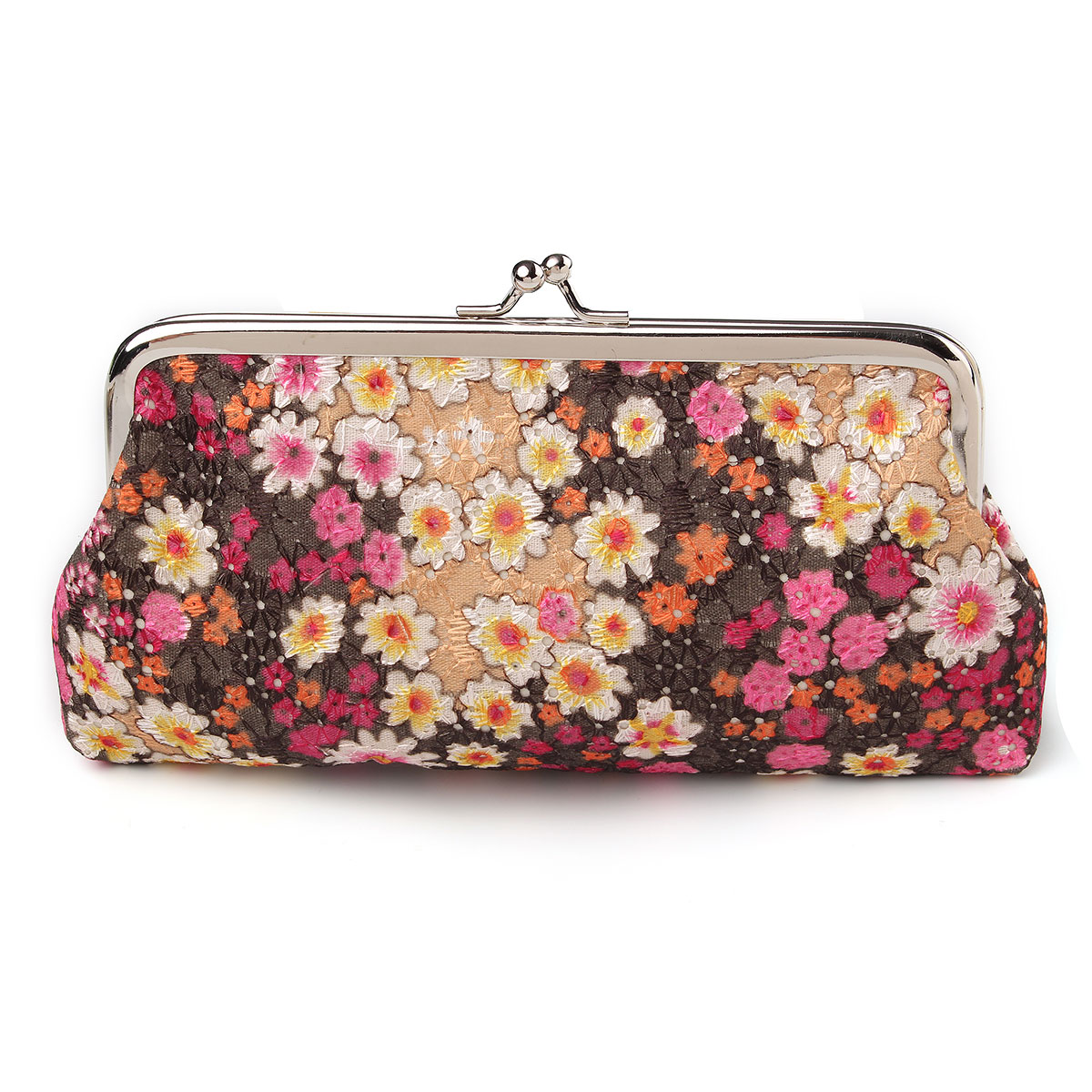 Women New Retro Clutch Bag Small Floral Embroidered Bunk Wallet Hasp ...