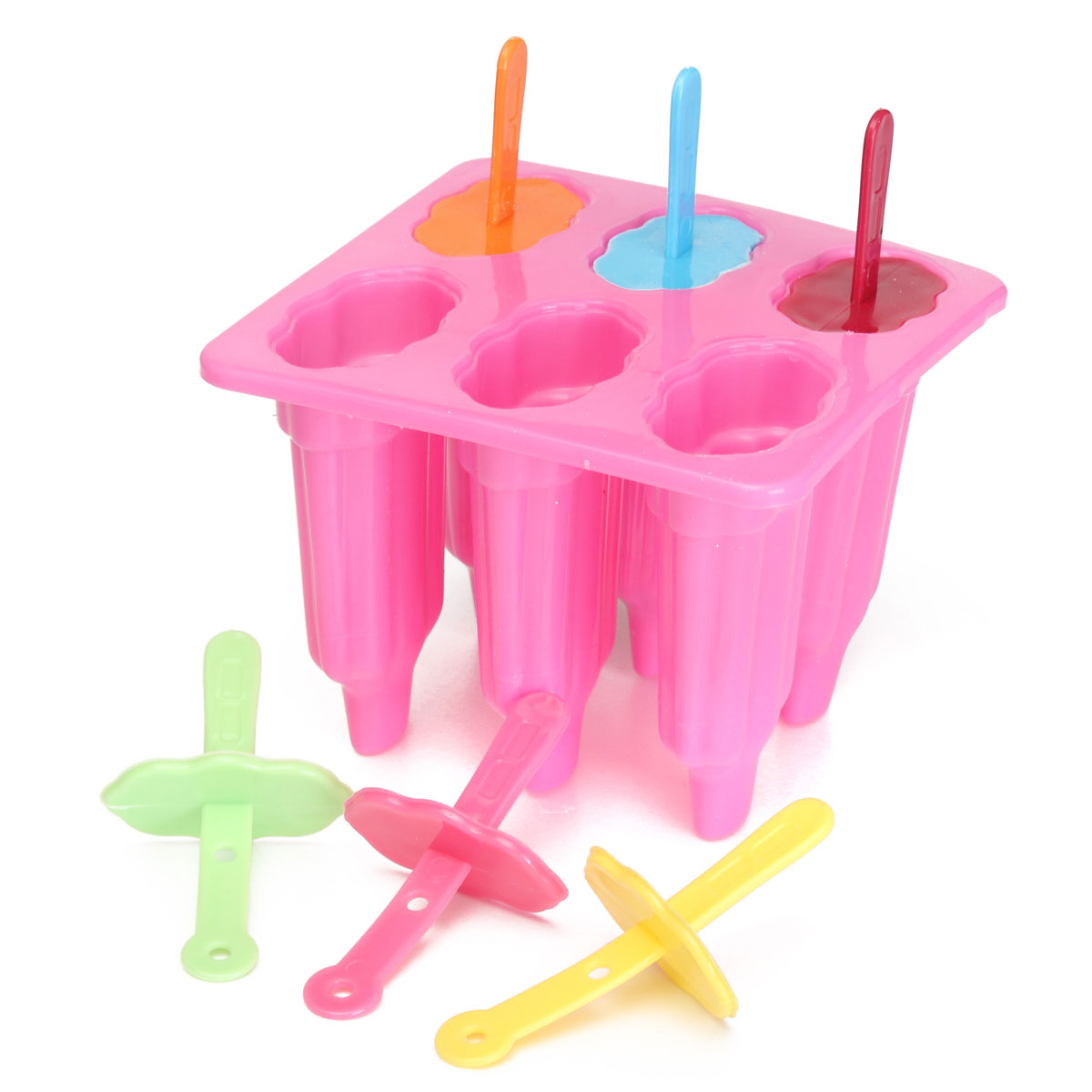 NEW 6 x ICE LOLLY LOLLIES ICE CREAM SUMMER DIY MAKER HUICE POPSICLE ...