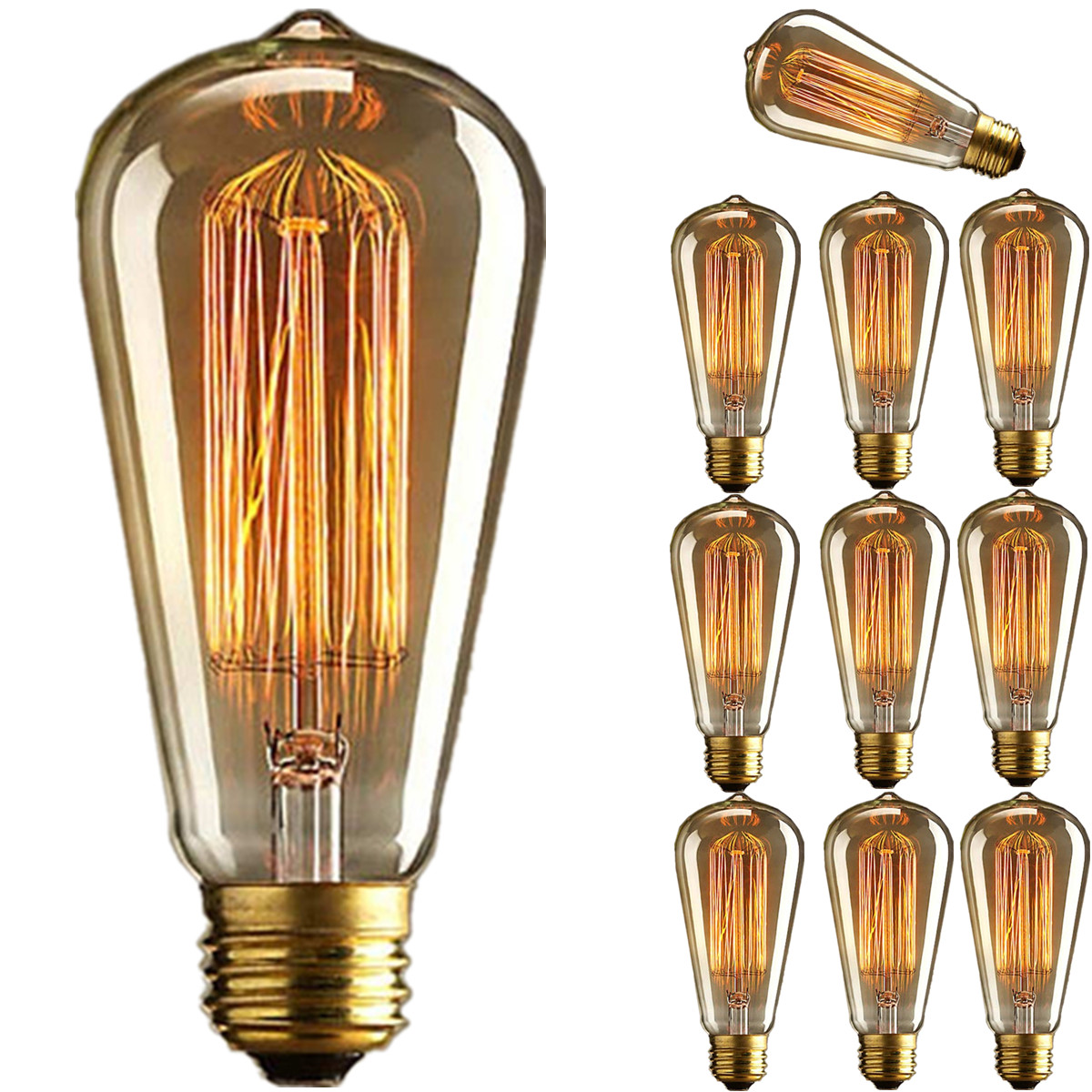 Ampoules LED Edison Vintage E27 - 4W, Effet Filament, Culot E27 - Lot De 3, 20000h De Durée De Vie